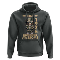 Cool Teddy Bear June 1976 50th Birthday Hoodie 50 Years Of Being Awesome Retro Streetwear Gift