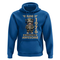 Cool Teddy Bear June 1976 50th Birthday Hoodie 50 Years Of Being Awesome Retro Streetwear Gift