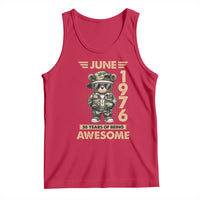 Cool Teddy Bear June 1976 50th Birthday Tank Top 50 Years Of Being Awesome Retro Streetwear Gift