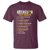 Bachelor Party T Shirt Bachelor Party Checklist Funny - Wonder Print Shop