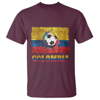 Colombia Football T Shirt Futbol Soccer Colombian Flag Retro Vintage - Wonder Print Shop