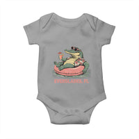 Funny Tropical Alligator Baby Onesie Everglades Florida FL Summer Vibe - Wonder Print Shop