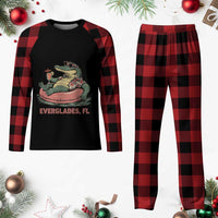 Funny Tropical Alligator Plaid Pajama Set Everglades Florida FL Summer Vibe - Wonder Print Shop