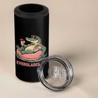 Funny Tropical Alligator 4 in 1 Can Cooler Tumbler Everglades Florida FL Summer Vibe - Wonder Print Shop