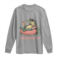 Funny Tropical Alligator Long Sleeve Shirt Everglades Florida FL Summer Vibe - Wonder Print Shop