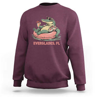 Funny Tropical Alligator Sweatshirt Everglades Florida FL Summer Vibe - Wonder Print Shop