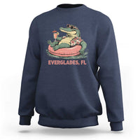 Funny Tropical Alligator Sweatshirt Everglades Florida FL Summer Vibe - Wonder Print Shop