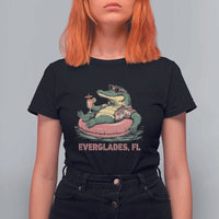 Funny Tropical Alligator T Shirt For Women Everglades Florida FL Summer Vibe - Wonder Print Shop