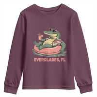 Funny Tropical Alligator Youth Sweatshirt Everglades Florida FL Summer Vibe - Wonder Print Shop