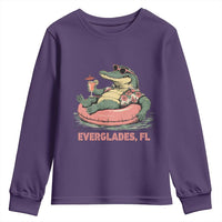 Funny Tropical Alligator Youth Sweatshirt Everglades Florida FL Summer Vibe - Wonder Print Shop