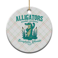 Alligators Against Alcatraz Ceramic Ornament Everglades Florida for Human Rights - Wonder Print Shop
