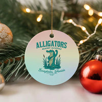 Alligators Against Alcatraz Ceramic Ornament Everglades Florida for Human Rights - Wonder Print Shop