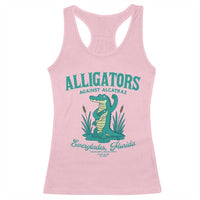 Alligators Against Alcatraz Racerback Tank Top Everglades Florida for Human Rights - Wonder Print Shop