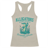 Alligators Against Alcatraz Racerback Tank Top Everglades Florida for Human Rights - Wonder Print Shop