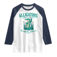 Alligators Against Alcatraz Raglan Shirt Everglades Florida for Human Rights - Wonder Print Shop