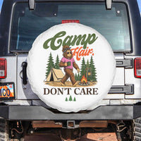 Vintage Funny Girly Bigfoot Camper Spare Tire Cover Camp Hair Don't Care Sasquatch Camping Outdoor Adventure