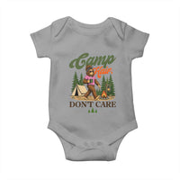 Vintage Funny Girly Bigfoot Camper Baby Onesie Camp Hair Don't Care Sasquatch Camping Outdoor Adventure