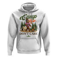 Vintage Funny Girly Bigfoot Camper Hoodie Camp Hair Don't Care Sasquatch Camping Outdoor Adventure