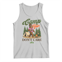 Vintage Funny Girly Bigfoot Camper Tank Top Camp Hair Don't Care Sasquatch Camping Outdoor Adventure