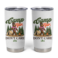 Vintage Funny Girly Bigfoot Camper Tumbler Cup Camp Hair Don't Care Sasquatch Camping Outdoor Adventure
