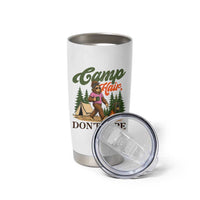 Vintage Funny Girly Bigfoot Camper Tumbler Cup Camp Hair Don't Care Sasquatch Camping Outdoor Adventure