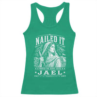 Nailed It Jael Judges 4 Old Testament Racerback Tank Top Funny Biblical Woodcut Christian Faith