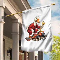 Funny Duck Mechanic Race Car Pit Crew Garden Flag Motorsports Enthusiast Auto Repair