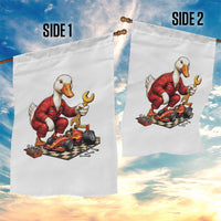 Funny Duck Mechanic Race Car Pit Crew Garden Flag Motorsports Enthusiast Auto Repair
