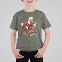 Funny Duck Mechanic Race Car Pit Crew T Shirt For Kid Motorsports Enthusiast Auto Repair
