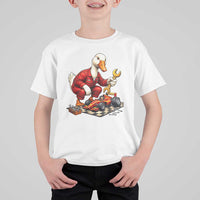 Funny Duck Mechanic Race Car Pit Crew T Shirt For Kid Motorsports Enthusiast Auto Repair