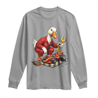 Funny Duck Mechanic Race Car Pit Crew Long Sleeve Shirt Motorsports Enthusiast Auto Repair