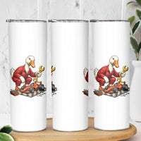 Funny Duck Mechanic Race Car Pit Crew Skinny Tumbler Motorsports Enthusiast Auto Repair