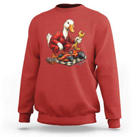 Funny Duck Mechanic Race Car Pit Crew Sweatshirt Motorsports Enthusiast Auto Repair