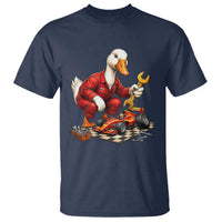 Funny Duck Mechanic Race Car Pit Crew T Shirt Motorsports Enthusiast Auto Repair