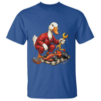 Funny Duck Mechanic Race Car Pit Crew T Shirt Motorsports Enthusiast Auto Repair