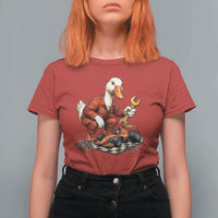 Funny Duck Mechanic Race Car Pit Crew T Shirt For Women Motorsports Enthusiast Auto Repair