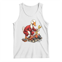 Funny Duck Mechanic Race Car Pit Crew Tank Top Motorsports Enthusiast Auto Repair