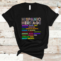Hispanic Heritage Month T Shirt Hispanic Countries Proud To Be Hispanic Heritage Month - Wonder Print Shop