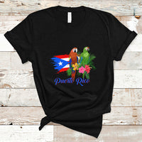 Puerto Rico T Shirt Puerto Rico Flag Native Parrots Hibicus Puerto Rican Boricua - Wonder Print Shop