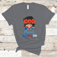 Puerto Rico T Shirt Proud Boricua Puerto Rico Flag Messy Bun Puerto Rican Women - Wonder Print Shop
