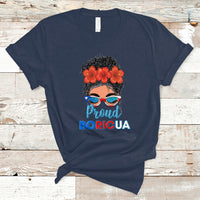 Puerto Rico T Shirt Proud Boricua Puerto Rico Flag Messy Bun Puerto Rican Women - Wonder Print Shop