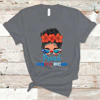 Puerto Rico T Shirt Proud Puerto Rican Women Puerto Rico Flag Messy Bun Boricua - Wonder Print Shop