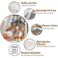 Cute Gilmore Ghouls Halloween Ghost Throw Blanket Cozy Fall Aesthetic with Pumpkin Spice and Books - Wonder Print Shop