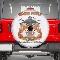 Cute Gilmore Ghouls Halloween Ghost Spare Tire Cover Cozy Fall Aesthetic with Pumpkin Spice and Books - Wonder Print Shop
