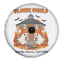 Cute Gilmore Ghouls Halloween Ghost Spare Tire Cover Cozy Fall Aesthetic with Pumpkin Spice and Books - Wonder Print Shop
