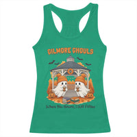 Cute Gilmore Ghouls Halloween Ghost Racerback Tank Top Cozy Fall Aesthetic with Pumpkin Spice and Books - Wonder Print Shop