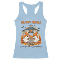 Cute Gilmore Ghouls Halloween Ghost Racerback Tank Top Cozy Fall Aesthetic with Pumpkin Spice and Books - Wonder Print Shop