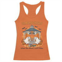 Cute Gilmore Ghouls Halloween Ghost Racerback Tank Top Cozy Fall Aesthetic with Pumpkin Spice and Books - Wonder Print Shop