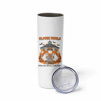 Cute Gilmore Ghouls Halloween Ghost Skinny Tumbler Cozy Fall Aesthetic with Pumpkin Spice and Books - Wonder Print Shop