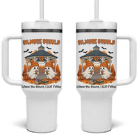Cute Gilmore Ghouls Halloween Ghost Tumbler With Handle Cozy Fall Aesthetic with Pumpkin Spice and Books - Wonder Print Shop